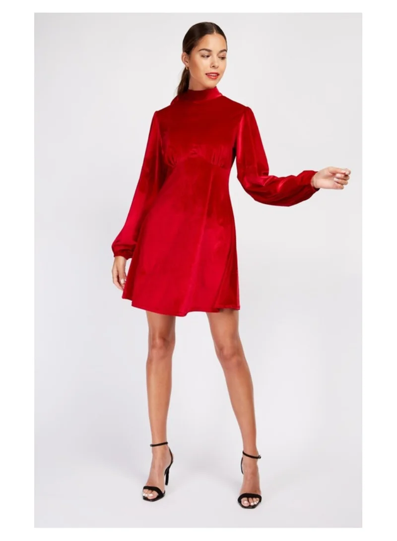 Little Mistress Little Mistress Red Velvet Dress