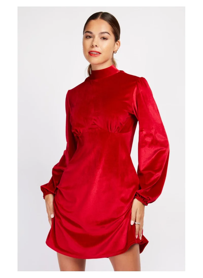 Little Mistress Little Mistress Red Velvet Dress