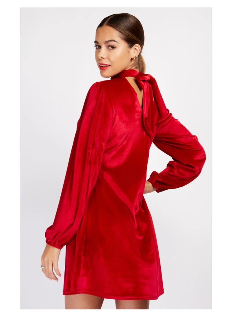 Little Mistress Little Mistress Red Velvet Dress