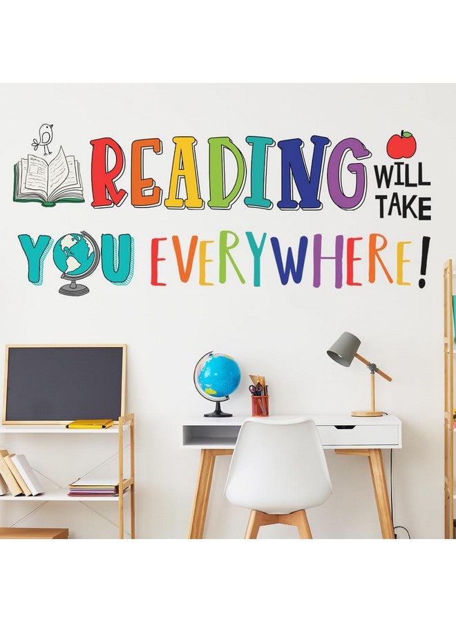 DECOWALL DS9-8092 Reading Corner Wall Stickers Decals Décor Classroom Kids Room Inspirational Nursery Art Bedroom Library Peel Stick Book Playroom - Image 1