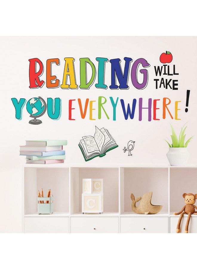 DECOWALL DS9-8092 Reading Corner Wall Stickers Decals Décor Classroom Kids Room Inspirational Nursery Art Bedroom Library Peel Stick Book Playroom - Image 3