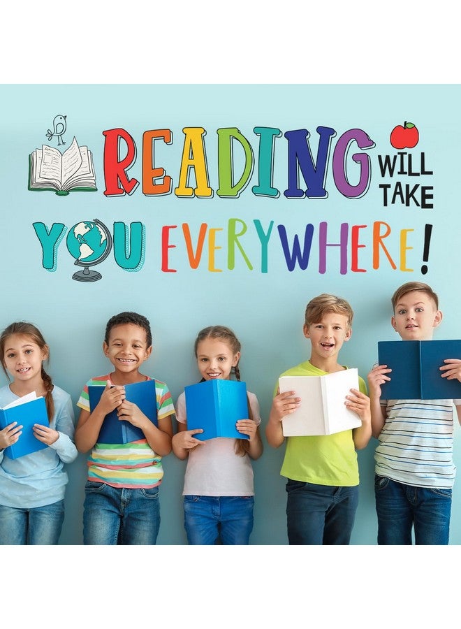 DECOWALL DS9-8092 Reading Corner Wall Stickers Decals Décor Classroom Kids Room Inspirational Nursery Art Bedroom Library Peel Stick Book Playroom - Image 2