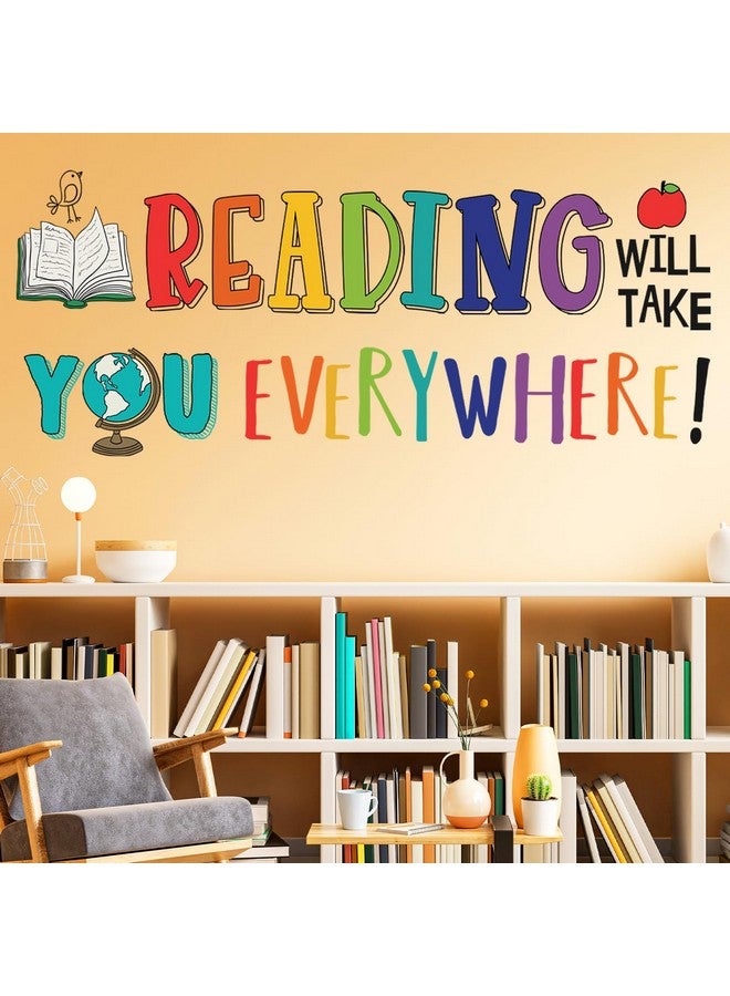 DECOWALL DS9-8092 Reading Corner Wall Stickers Decals Décor Classroom Kids Room Inspirational Nursery Art Bedroom Library Peel Stick Book Playroom - Image 4