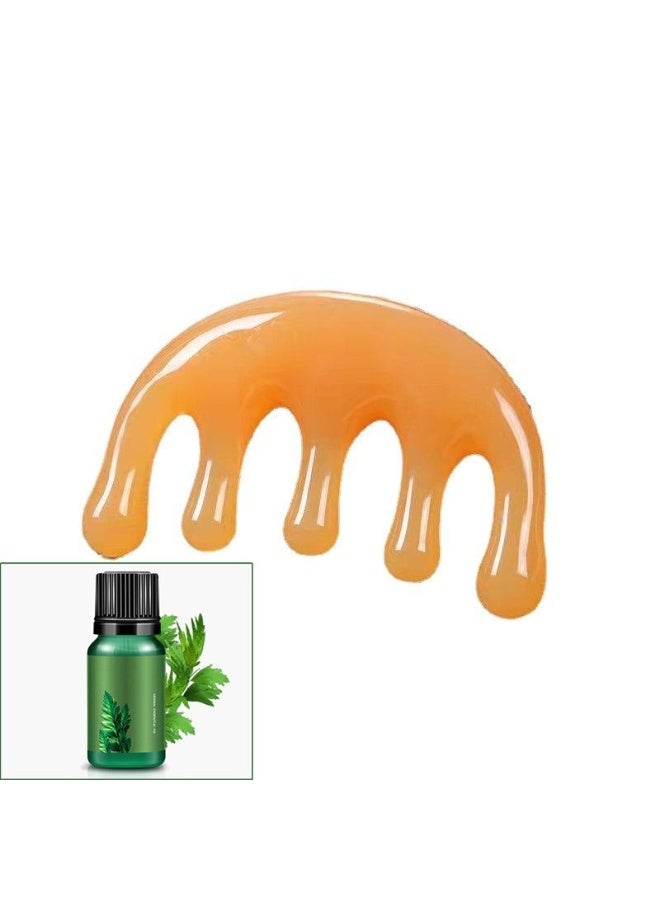 مشط تدليك فروة الرأس مضاد للكهرباء الساكنة فرشاة تدليك الشعر من الراتنج مع زيت أساسي من الموجورت 10 مل - Image 1