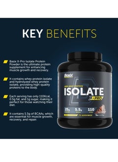 Basix Basix 100% Whey Protein Isolate X-Pro 2.27kg Chocolate Flavor 76 Serving  - Image 2