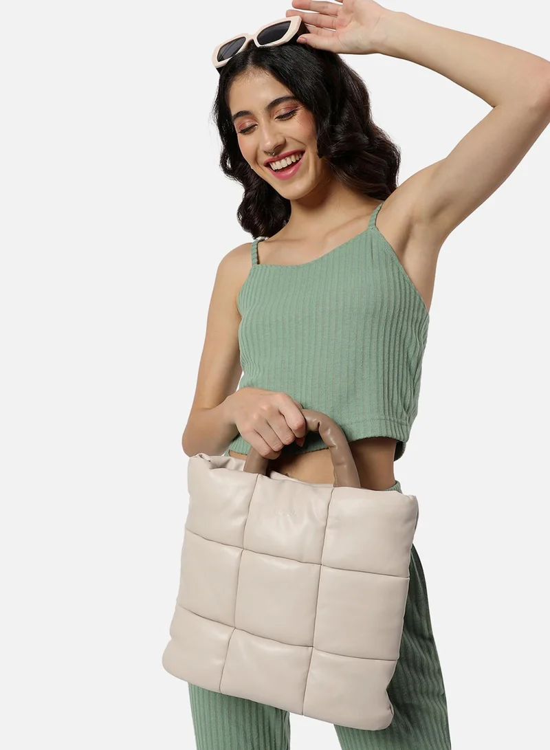 Haute Sauce  Tufted Treasure Beige Tote Bag for Women | Best Price UAE