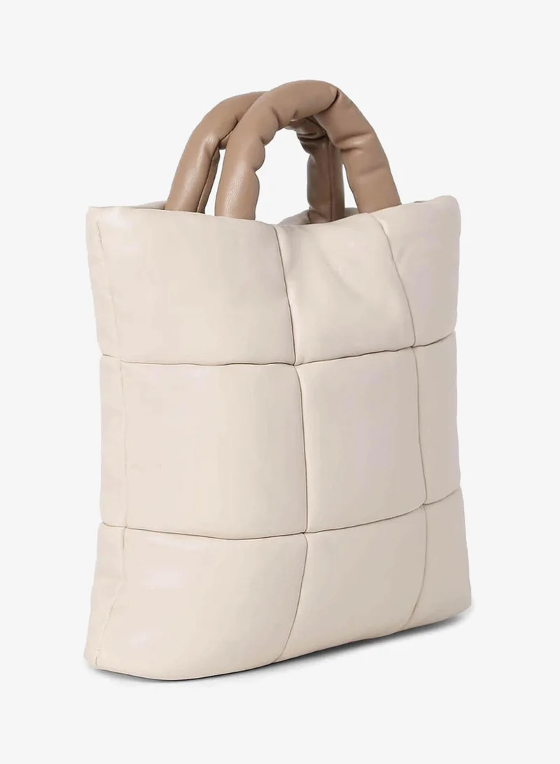 Haute Sauce  Tufted Treasure Beige Tote Bag for Women | Best Price UAE