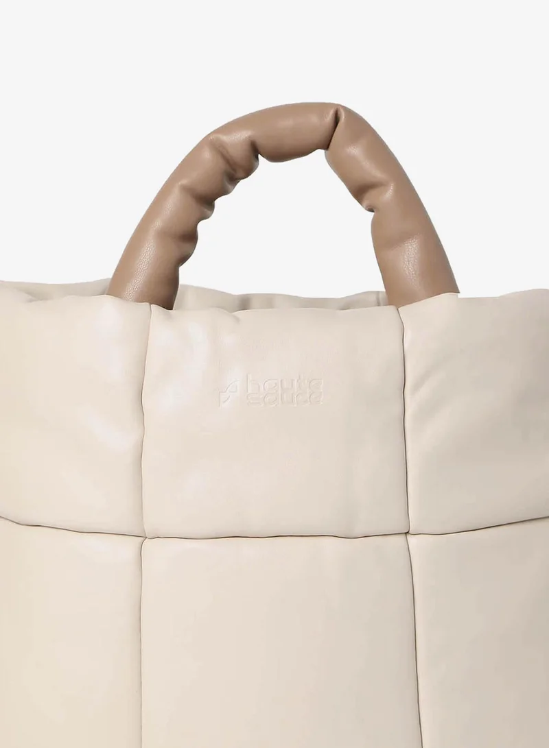Haute Sauce  Tufted Treasure Beige Tote Bag for Women | Best Price UAE