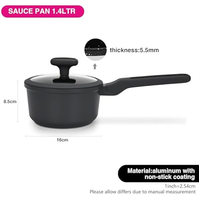 فيسمان قدر طهي بغطاء زجاجي سعة 14 لترًا، مصنوع من الألومنيوم المصبوب، مطلي بطلاء غير لاصق، مقاس 16×85 سم، مصنوع من التيتانيوم الاحترافي، مطلي بطبقة Greblon C3 من ألمانيا، متوافق مع تقنية الحث، مقبض من الباكليت - Image 3