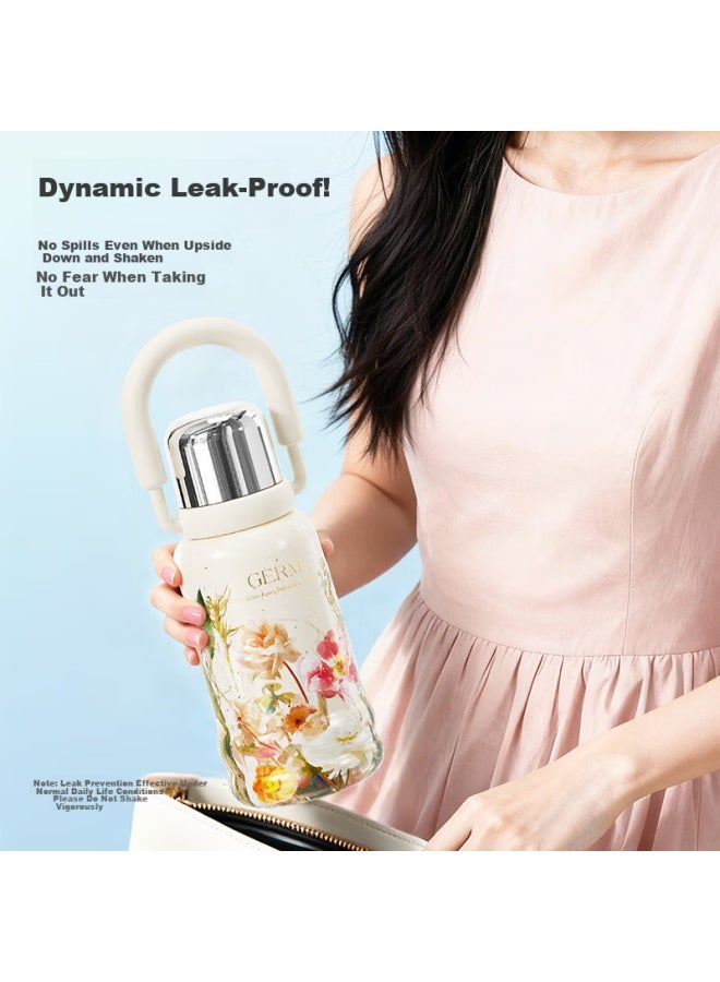 Germ X Saibenyuan Co-branded Insulated Large Capacity Sports Water Bottle For Women Double Drinking Straw Cup Student Cup 820ml White - Image 4