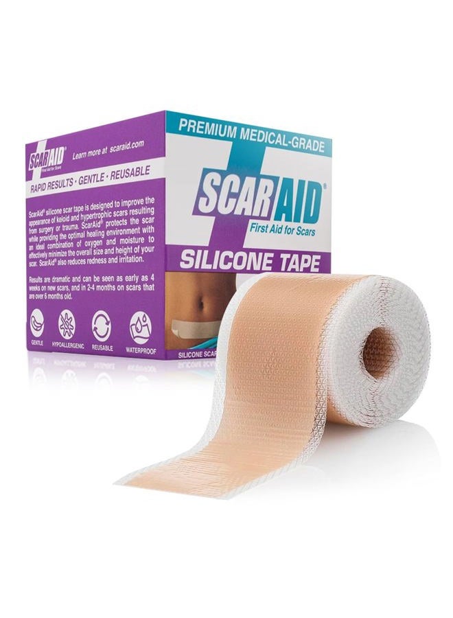 ScarAid Silicone Scar Tape – Tummy Tuck Post Surgery Supplies and Bariatric Surgery Must Haves — Superior to Vitamin E Oil for Scars — Send your Scar Away — 1 Roll 1.5” x 120” - Image 1