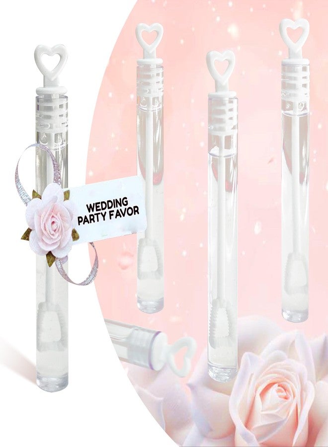 GiftExpress 200 Pack 4.2" White Heart Bubble Wands - Party Favors for Weddings Supplies, Valentine's Day, Party and Anniversaries - 200 Pcs - Image 3
