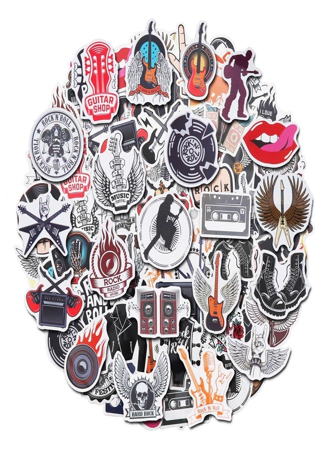 Cleverplay 100 Pack Rock and Roll Stickers, Rock Star Party Favors, Birthday Decorations - Image 1