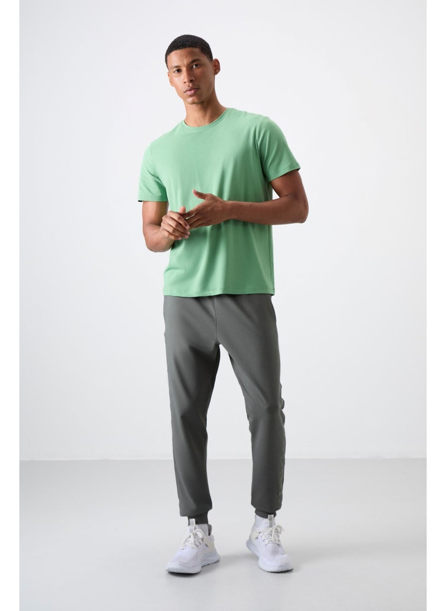 Tommy Life Pastel Green Men's Basic Short Sleeve Standard Pattern O Neck T-Shirt - 87911  - Image 3