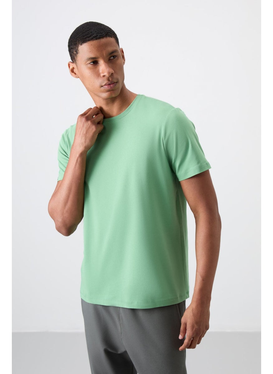 Tommy Life Pastel Green Men's Basic Short Sleeve Standard Pattern O Neck T-Shirt - 87911  - Image 4