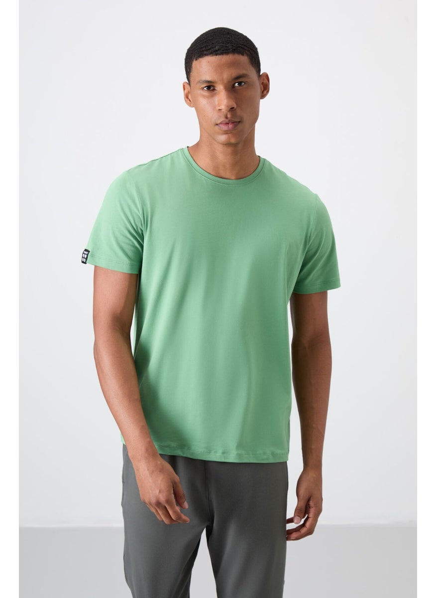 Tommy Life Pastel Green Men's Basic Short Sleeve Standard Pattern O Neck T-Shirt - 87911  - Image 1