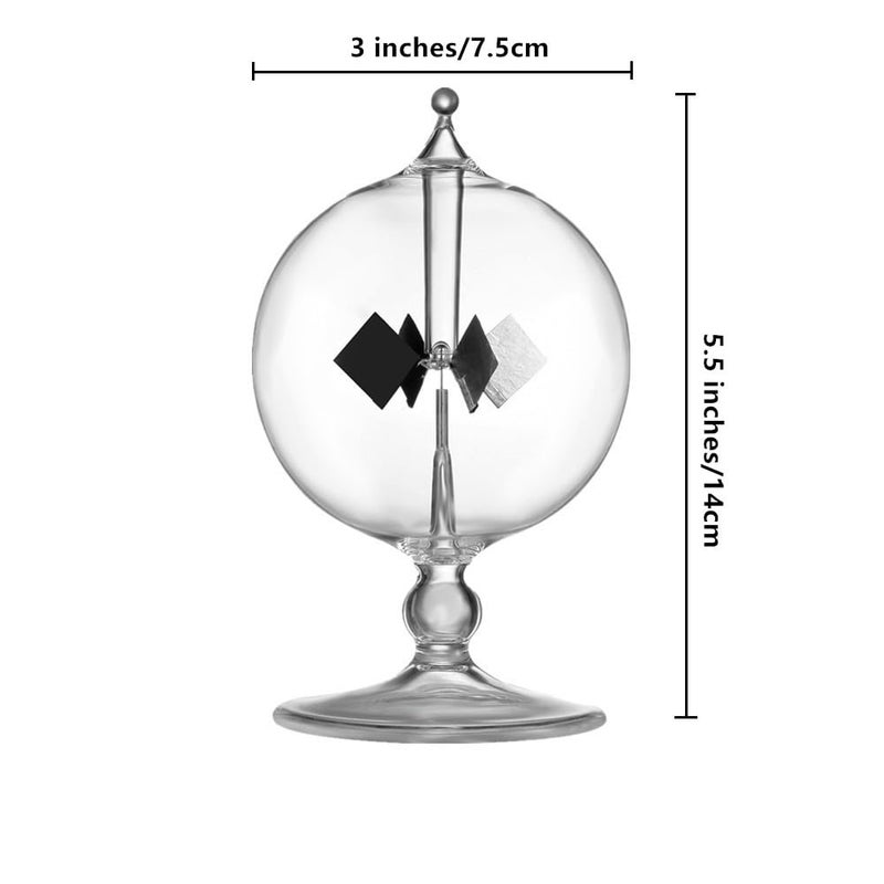 DORAMI DORAMI Clear Solar Power Crookes Radiometer Sun Light Energy Spinning Vanes  - Image 2
