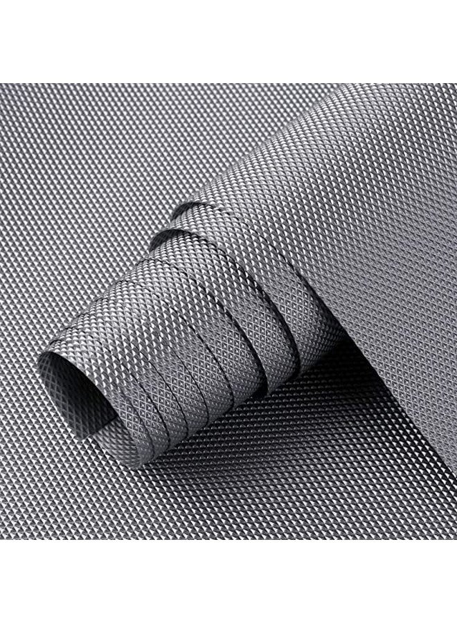 ElastPro إيلاست برو (50 سم × 10 م) حصيرة/ورقة فضية من EVA قابلة للغسل ومضادة للانزلاق للاستخدام في الثلاجة، بطانة الرف، الطاولة، درج المطبخ (نقش ماسي، رمادي معدني) - Image 1