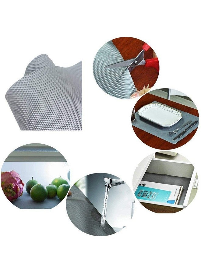 ElastPro إيلاست برو (50 سم × 10 م) حصيرة/ورقة فضية من EVA قابلة للغسل ومضادة للانزلاق للاستخدام في الثلاجة، بطانة الرف، الطاولة، درج المطبخ (نقش ماسي، رمادي معدني) - Image 5