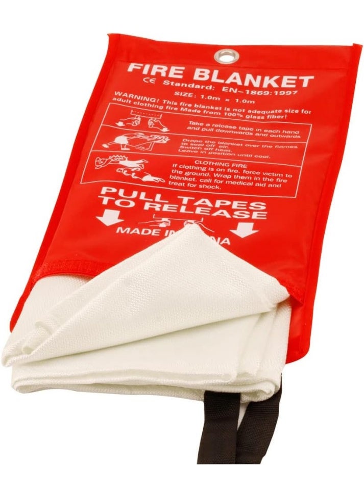 Fire Blanket Fiberglass Fire Emergency Suppression Flame Retardant blanket Emergency Survival Safety Cover for Kitchen Home House Car Office Warehouse, 2 Pack (39.3X 39.3 inch) - Image 2