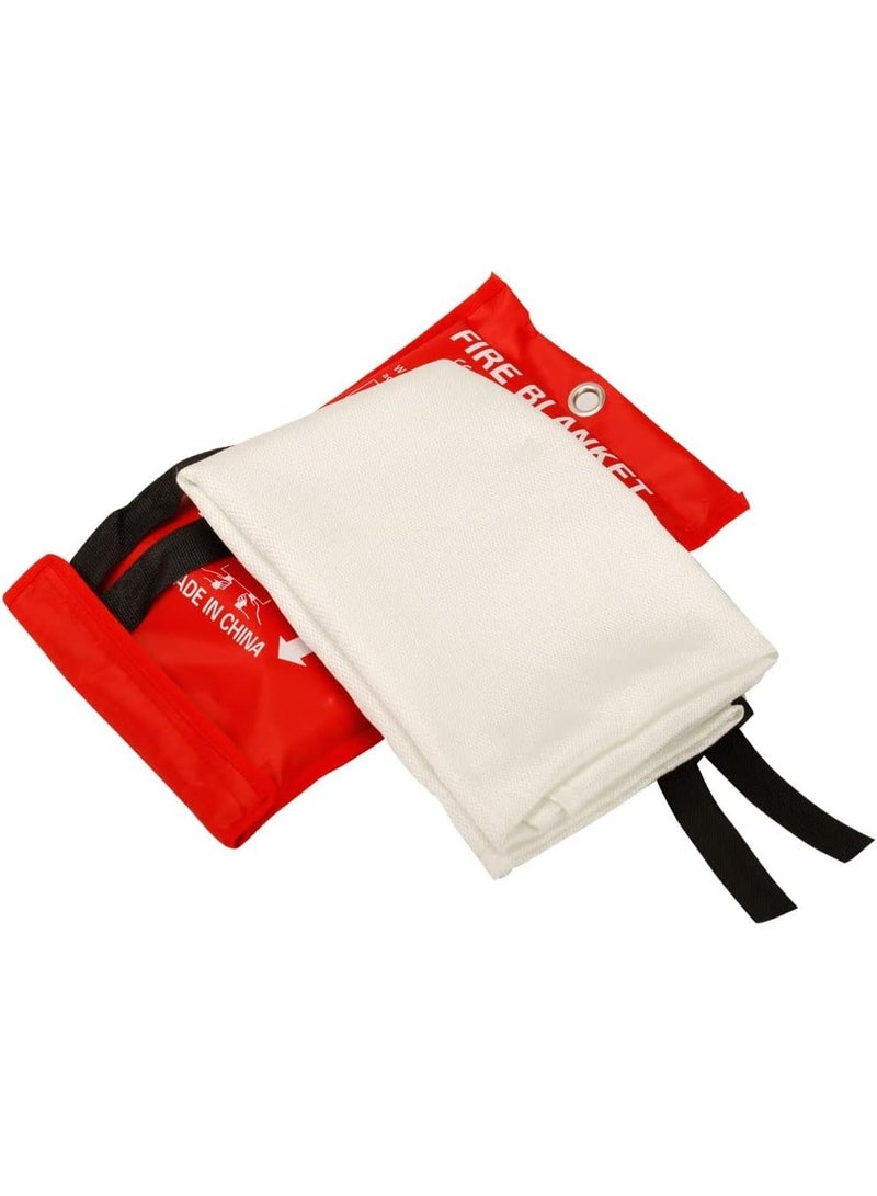 Fire Blanket Fiberglass Fire Emergency Suppression Flame Retardant blanket Emergency Survival Safety Cover for Kitchen Home House Car Office Warehouse, 2 Pack (39.3X 39.3 inch) - Image 4