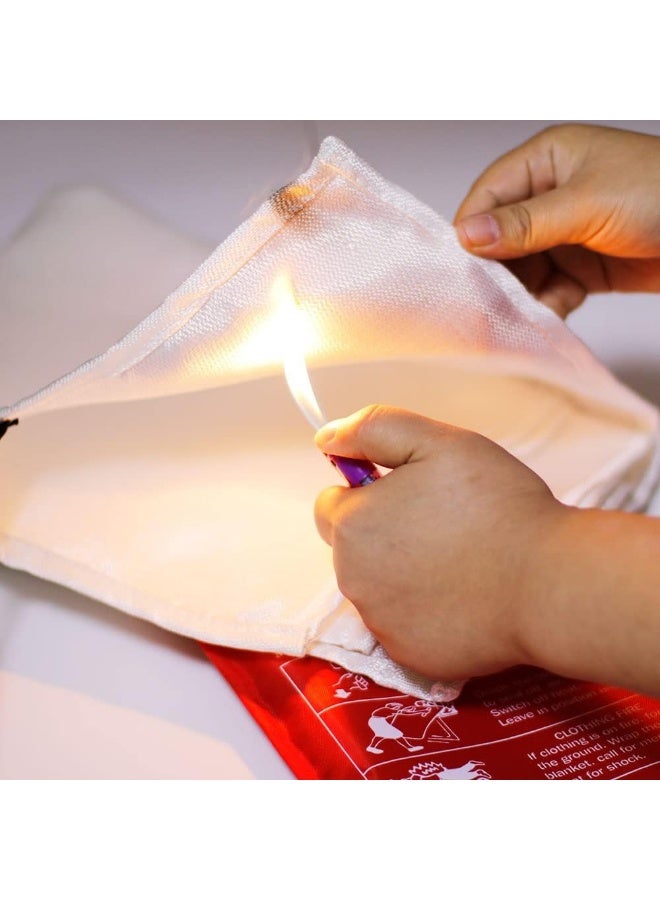 Fire Blanket Fiberglass Fire Emergency Suppression Flame Retardant blanket Emergency Survival Safety Cover for Kitchen Home House Car Office Warehouse, 2 Pack (39.3X 39.3 inch) - Image 3