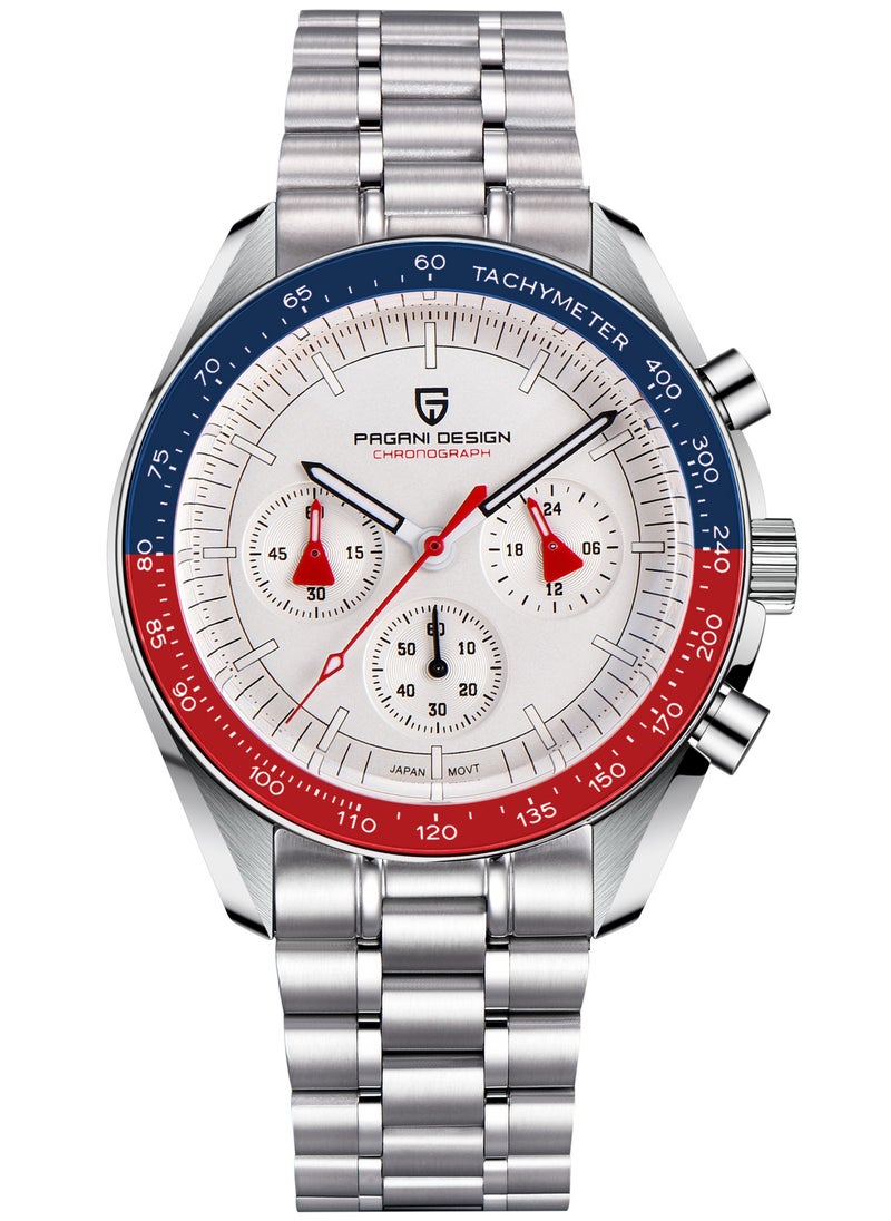 PAGANI DESIGN Men's Quartz Watches Chronograph Stainless Steel Wrist Watch for Men  - Image 1