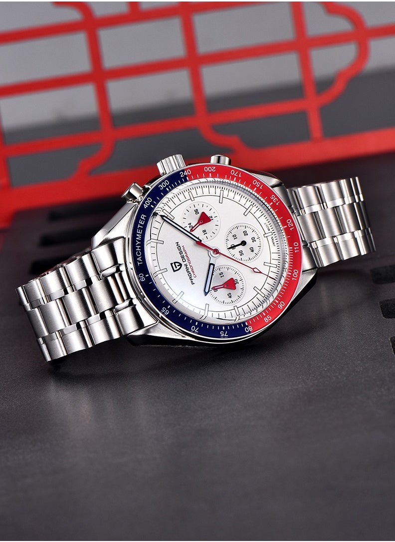 PAGANI DESIGN Men's Quartz Watches Chronograph Stainless Steel Wrist Watch for Men  - Image 3