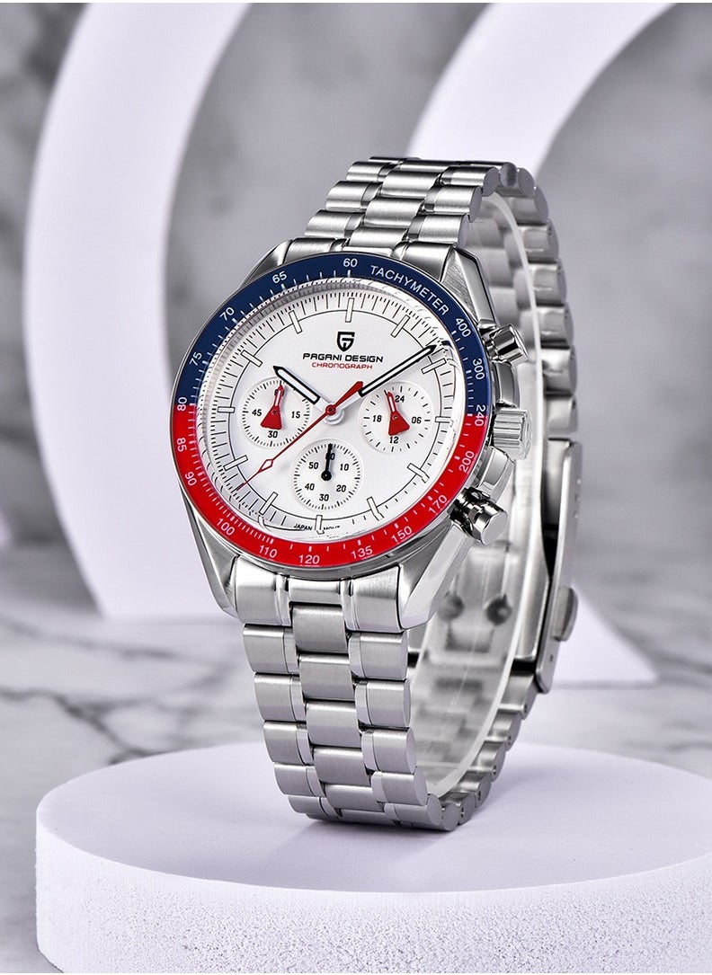 PAGANI DESIGN Men's Quartz Watches Chronograph Stainless Steel Wrist Watch for Men  - Image 4