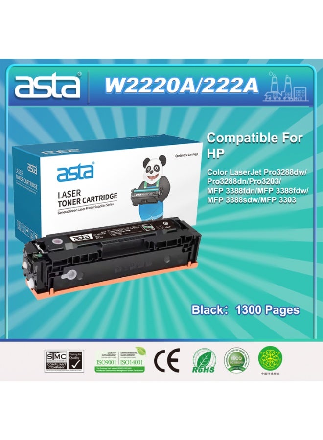 ASTA W2220A 222A Black Toner Cartridge Compatible For HP Color Laser Jet Pro 3288dw 3288dn 3203 MFP 3388fdn 3388fdw 3388sdw 3303 Printer Premium Quality Printing Compatibility Reliable - Image 1