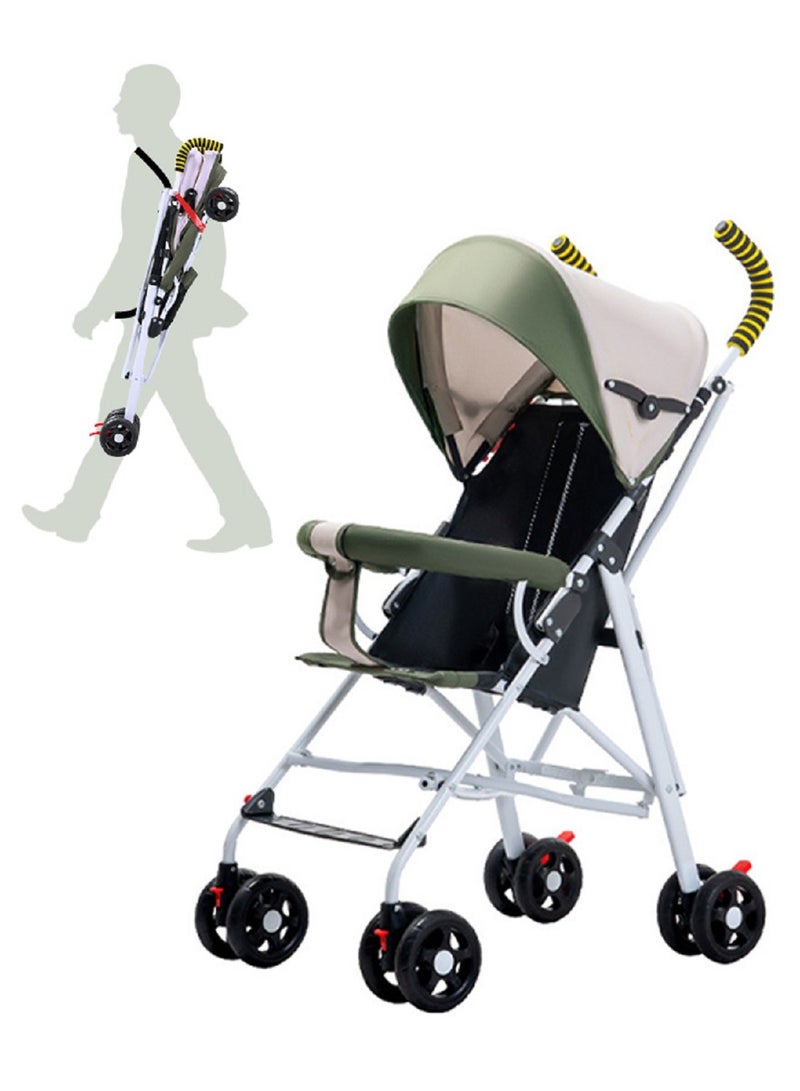 ​هايالكس​ عربة أطفال خفيفة الوزن ومدمجة، عربات أطفال فردية بمظلة قابلة للتعديل وعجلات دوارة، عربة سفر مع حامل أكواب (0-3 سنوات) - Image 2