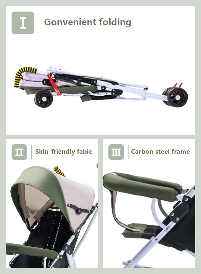 ​هايالكس​ عربة أطفال خفيفة الوزن ومدمجة، عربات أطفال فردية بمظلة قابلة للتعديل وعجلات دوارة، عربة سفر مع حامل أكواب (0-3 سنوات) - Image 5