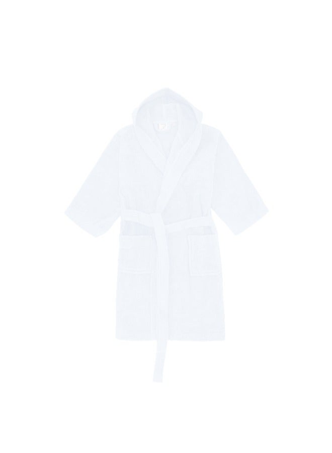 BYFT Daffodil (White) Premium 6 Year Kids Bathrobe(Set of 1) Terry Cotton, Highly Absorbent and Quick dry, Hotel and Spa Quality Bathrobe-400 Gsm  - Image 5