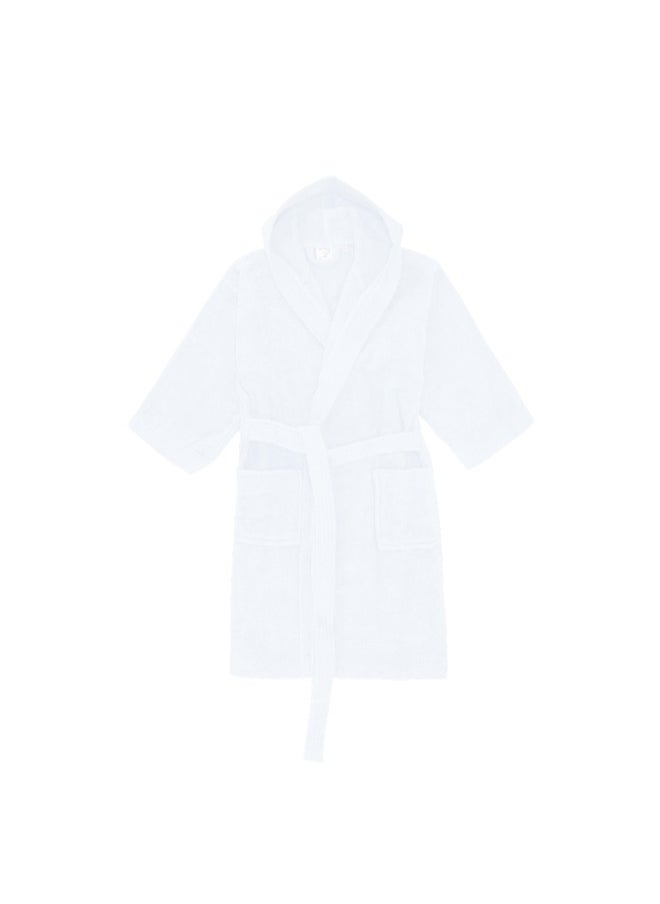 BYFT - Daffodil (White) Premium 6 Year Kids Bathrobe(Set of 1) Terry Cotton, Highly Absorbent and Quick dry, Hotel and Spa Quality Bathrobe-400 Gsm - Image 1