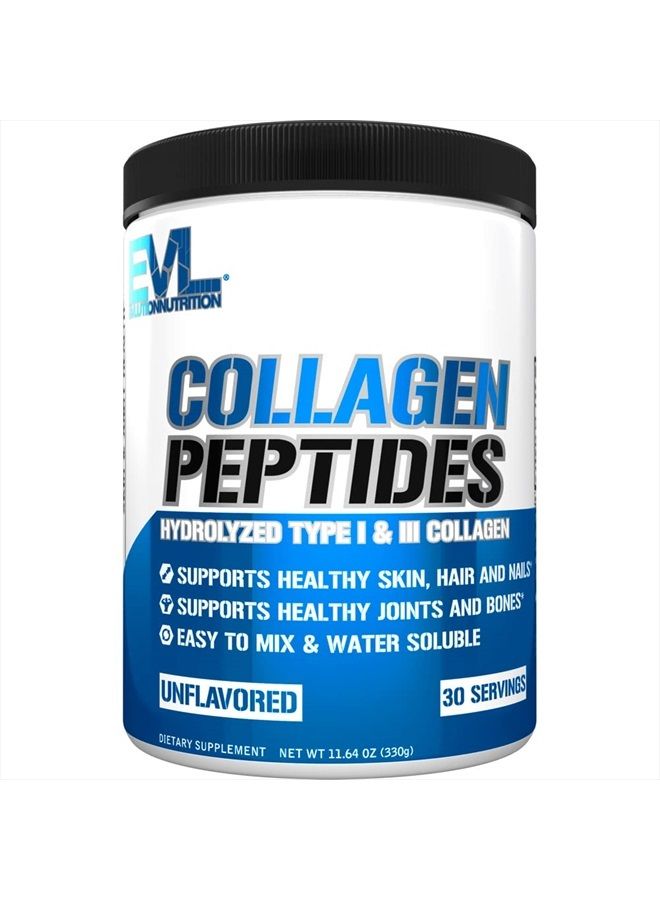 Evlution مسحوق ببتيدات الكولاجين الغذائية، كولاجين مهدرج ممتاز لدعم صحة البشرة والشعر والعظام والمفاصل والأظافر والمزيد (30 حصة) - Image 1