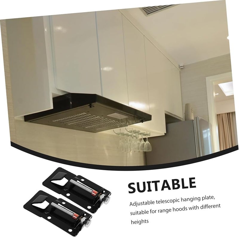 2Pcs Heavy Duty Metal Range Hood Wall Mount Bracket Adjustable Exhaust Hook Kitchen Accessory - Image 4