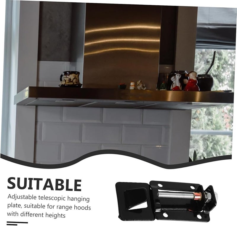 2Pcs Heavy Duty Metal Range Hood Wall Mount Bracket Adjustable Exhaust Hook Kitchen Accessory - Image 5
