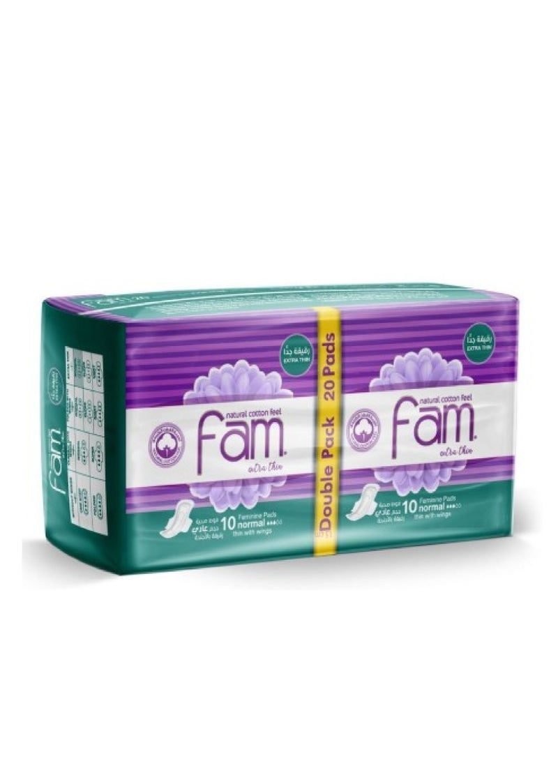 Fam فام فوط نسائية رقيقة عادية 20 قطعة