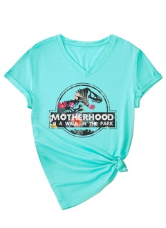 New MOTHERHOOD V-Neck Fashion Womens Tee 3812-deep water blue (color picture)