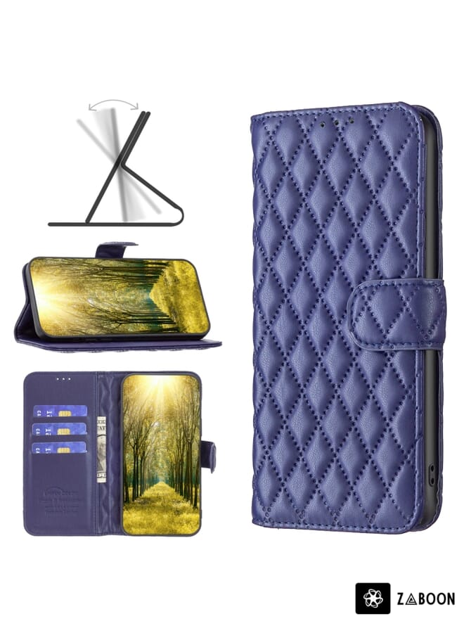 Zaboon Protective Case For OPPO Realme 9 Pro+ Diamond Lattice Wallet Leather Flip - Image 1