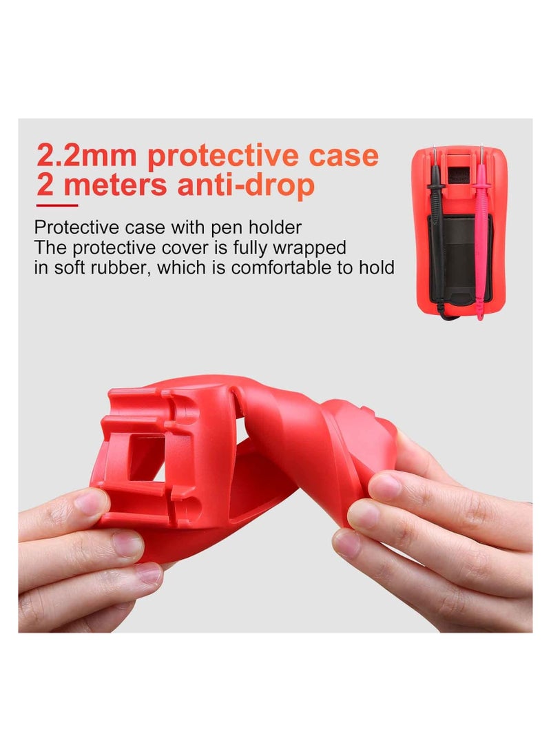 Digital Multimeter Voltage Current Resistance Ohm Capacitance NCV Tester LCD Backlite Red and grey 134mm x 77mm 47mm, Ut33c+