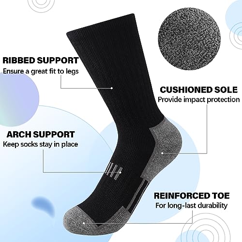 Comfoex 10 Pairs Boys Socks Crew Athletic Calf Long Half Cushioned Socks For Kids 4-6 6-8 8-10 Years Old - Image 3