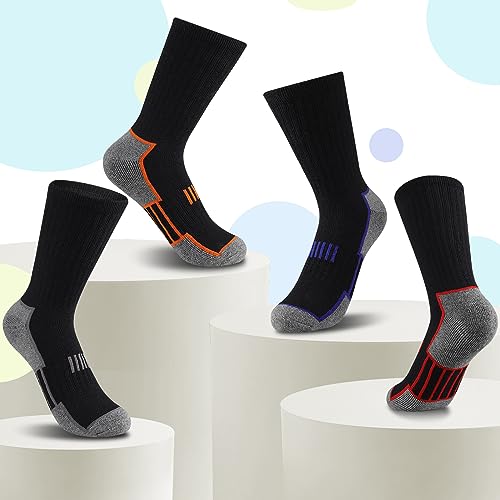 Comfoex 10 Pairs Boys Socks Crew Athletic Calf Long Half Cushioned Socks For Kids 4-6 6-8 8-10 Years Old - Image 5