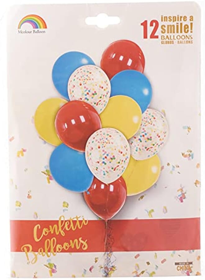 Mcolour Balloon Mcolour Balloon Helium Balloons, 12 Pieces - Multi Color