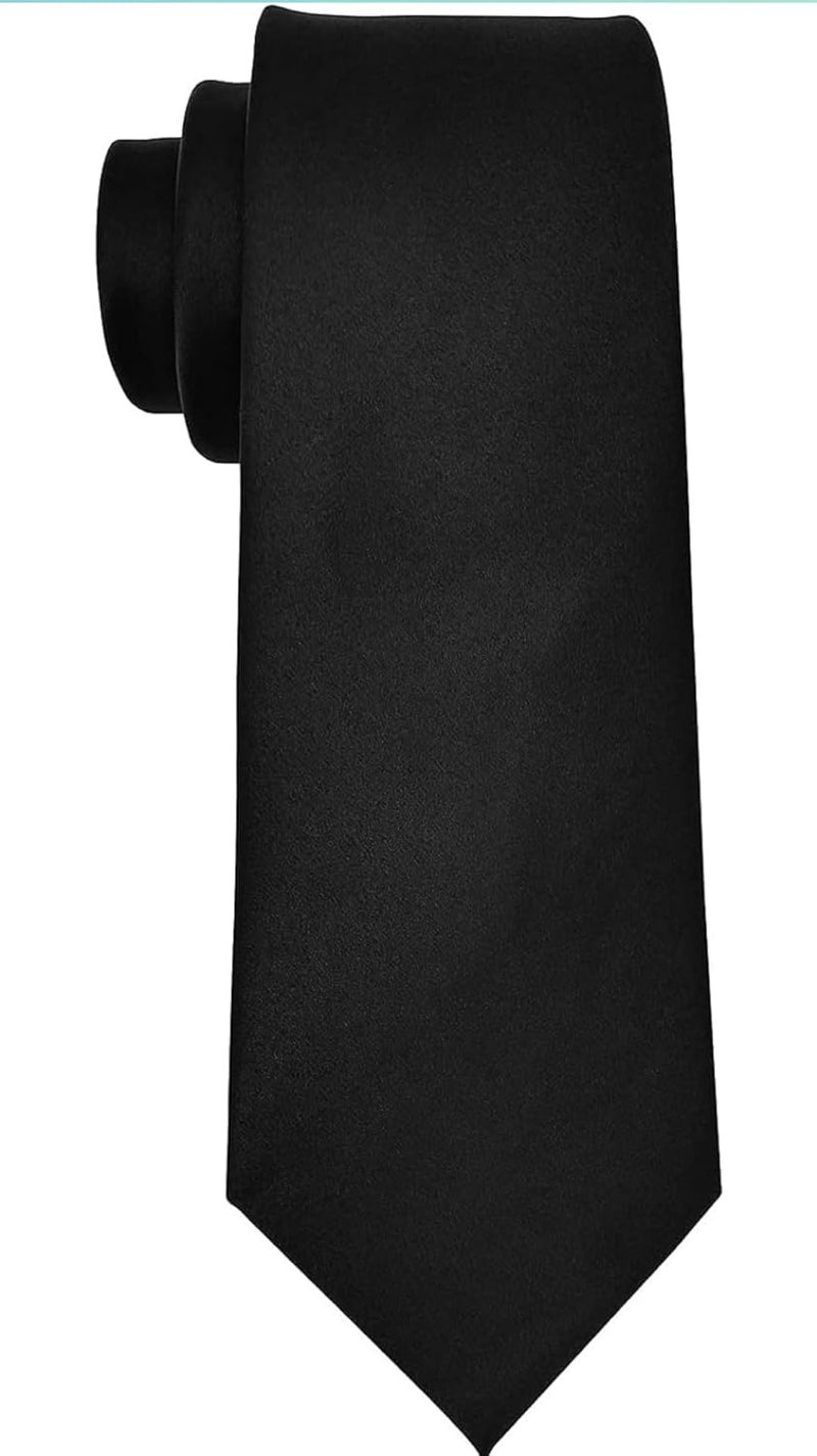 FOLA MOOLYAVAAN PRODUCTS Men's Solid Color Satin Microfiber Tie, Regular and Skinny Width for Office, Interview, Wedding Formal Dress - Image 1