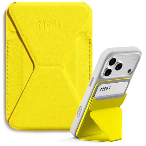 MOFT Magnetic Wallet Stand Compatible with iPhone 171615141312 Series Angle Adjustment Magsafe Compatible MOVAS Phone StandNeon - Image 1