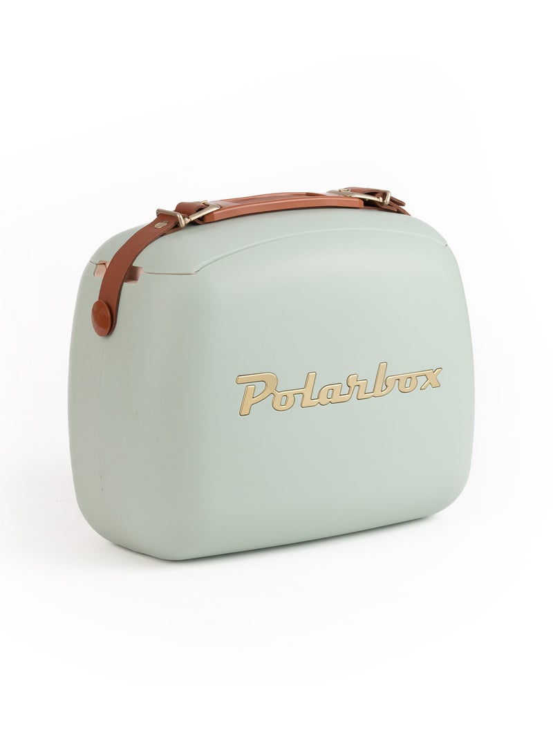 Polarbox Polarbox® Retro Cooler Bag Matcha/Gold Urban 6L - Rigid Thermal Insulated Lunch Bag with 2 storage boxes - Outdoor Beach Picnic, Travel, Food & School - Polypropylene Portable Storage Convertible Lid  - Image 3