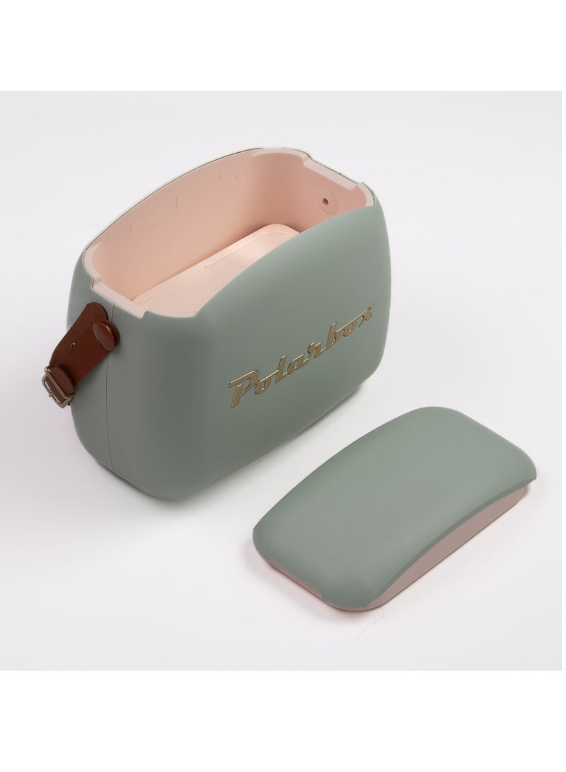 Polarbox Polarbox® Retro Cooler Bag Matcha/Gold Urban 6L - Rigid Thermal Insulated Lunch Bag with 2 storage boxes - Outdoor Beach Picnic, Travel, Food & School - Polypropylene Portable Storage Convertible Lid  - Image 4