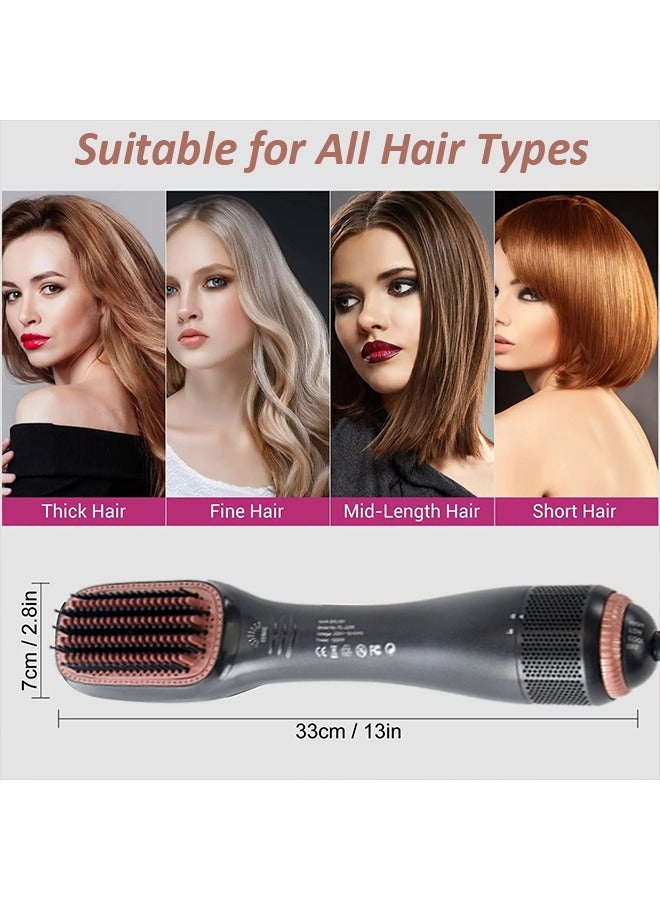 Univer Tang 1200 Watt Hair Dryer Brush & Straightener Brush, Professional Powerful Ceramic Tourmaline Ionic Hot Air Brush, 3 Heat/2 Speed Settings One Step Hair Hot Comb And Styler For All Hair Types - Image 5