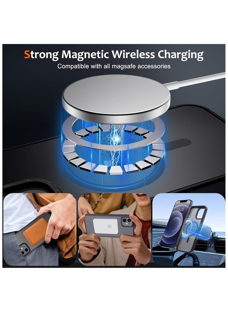 حافظة مغناطيسية لهاتف iPhone 11 مقاس 6.1 بوصة حافظة هاتف شفافة غير لامعة رفيعة ومضادة للصدمات ومضادة للأصفر للنساء والرجال والفتيات والأولاد (أسود) - Image 2